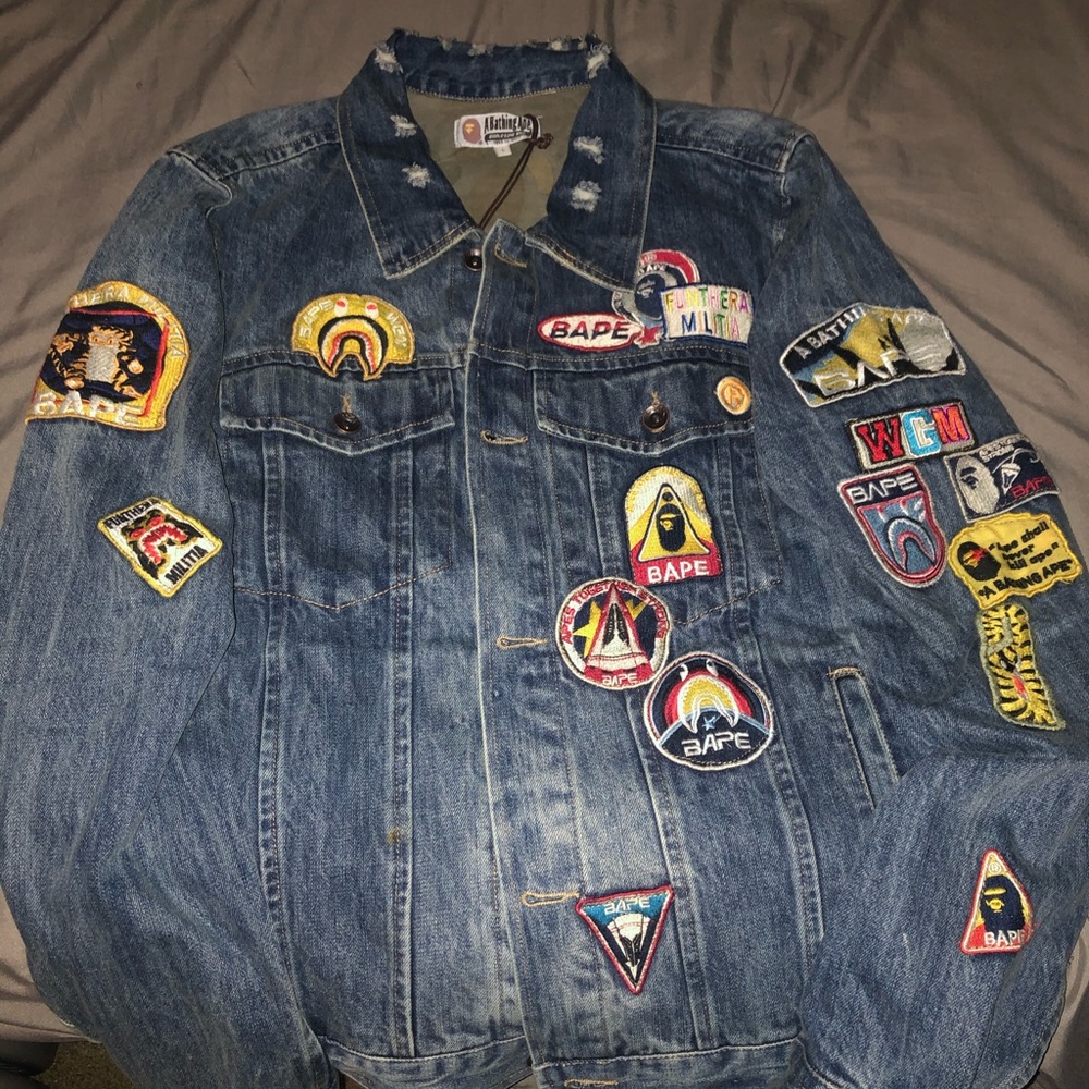 Denim jacket bape patches